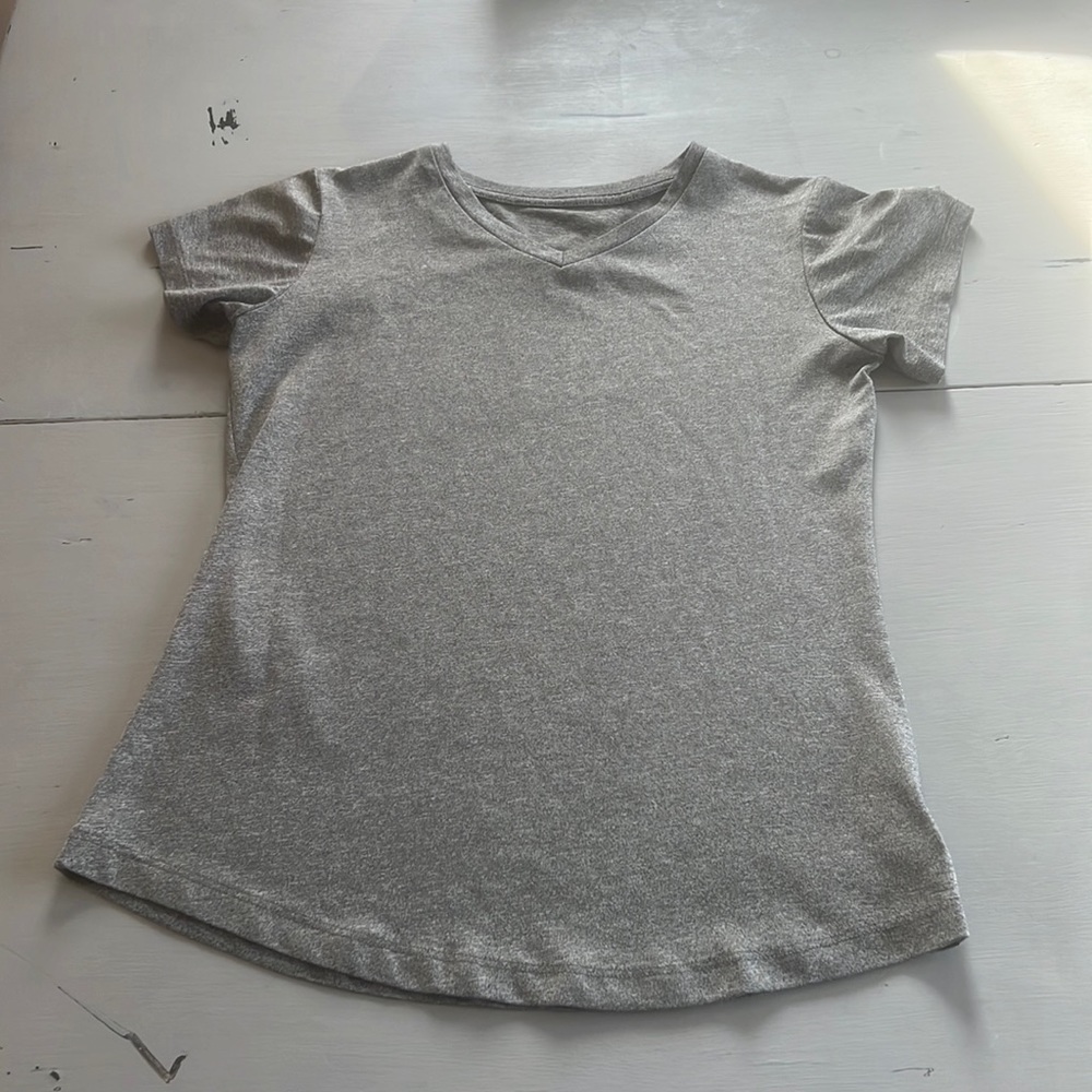 Grey Athletic Material Workout T-Shirt